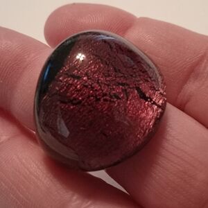 #692. All Glass Purple Foil Ring. Size: 7